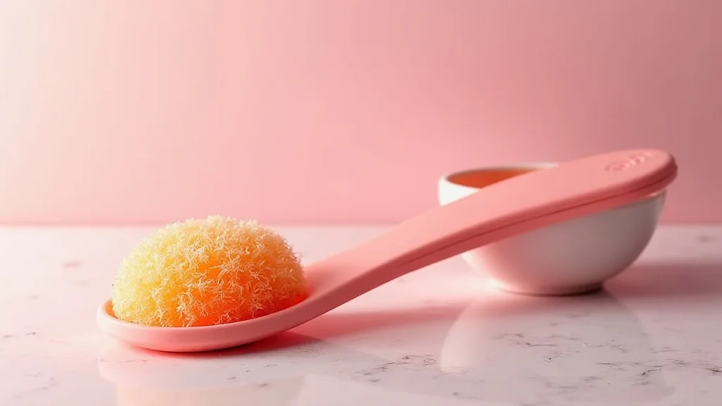 This image shows a hand holding a skin scrubber face spatula, highlighting its benefits for skin.